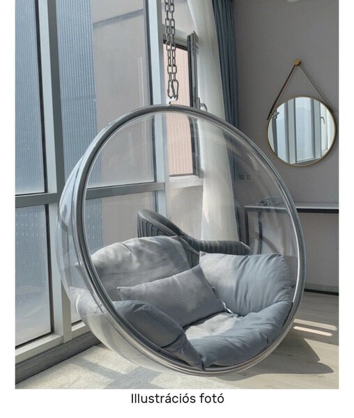 Függő fotel, átlátszó/arany/rózsaszín, BUBBLE NEW TYP 1