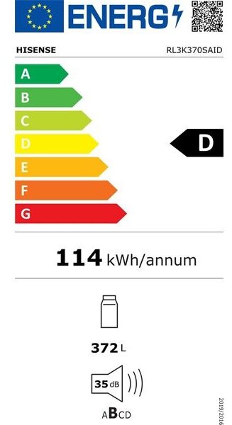 Hisense RL3K370SAID inox, egyajtós, Hűtő:372L, Fagyasztó: 25L hűtőszekrény
