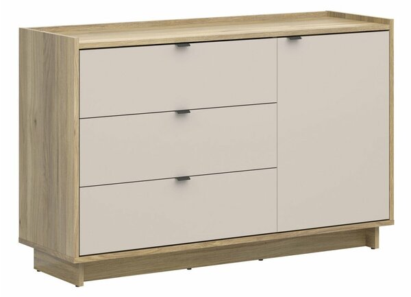 Komód Lorlivo 100, Laminált forgácslap, 86x134x42cm, Kasmír, Tölgy
