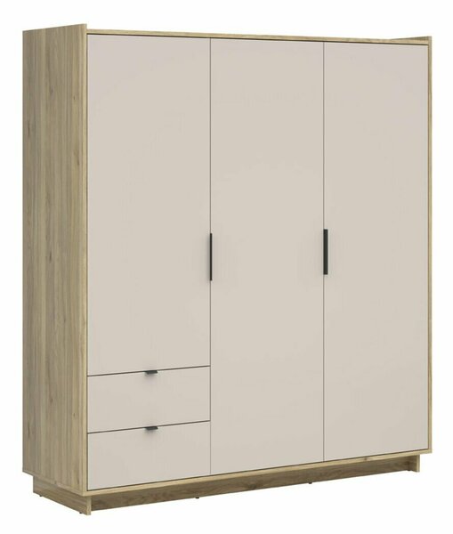 Gardróbszekrény Lorlivo 102, Laminált forgácslap, 201x180x60cm, Tölgy, Kasmír