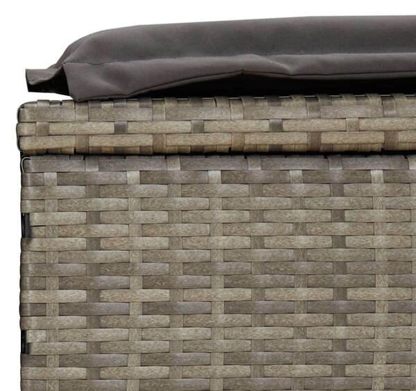 Polyrattan Napozóágy - Szürke - 201x55x62 cm