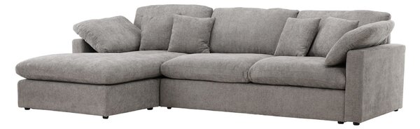 Sarokkanapé Dallas 4813, Kárpit, 89x304x182cm, Sötétszürke