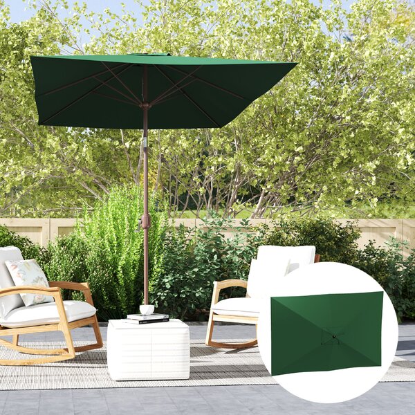 Outsunny Napernyő Cserehuzat, 3x2 m, 6 Bordás, Poliészter, UV 50+, Zöld