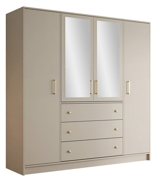 Gardróbszekrény Musum, Laminált forgácslap, 200x196x58cm, Kasmír