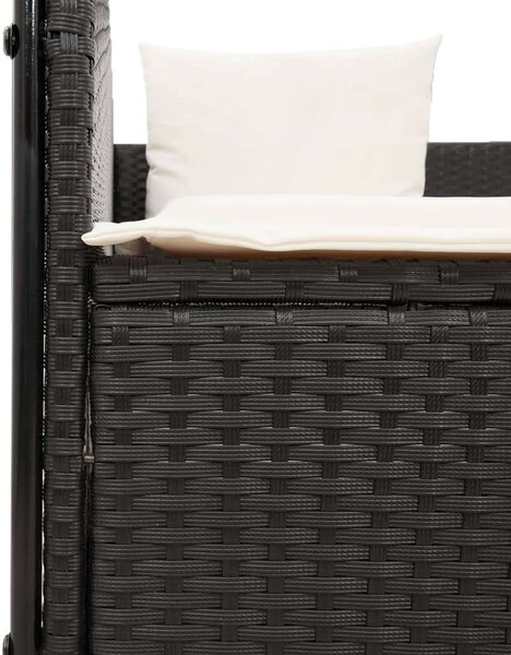 VidaXL Dupla Napozóágy - Polyrattan - Fekete - 118x110cm
