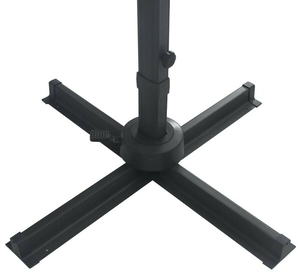 VidaXL fekete konzolos napernyő LED-del/alumínium rúddal 400 x 300 cm