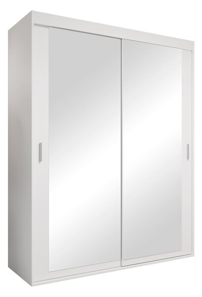 Gardróbszekrény Cosmes, Laminált forgácslap, 205x160x60cm, Fehér