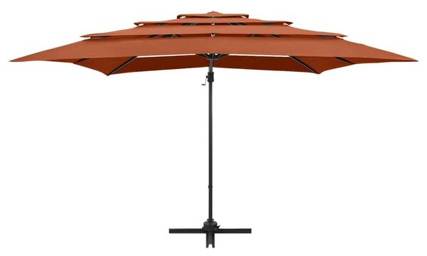 4 Szintes Napernyő - Terrakotta - 250x250 cm