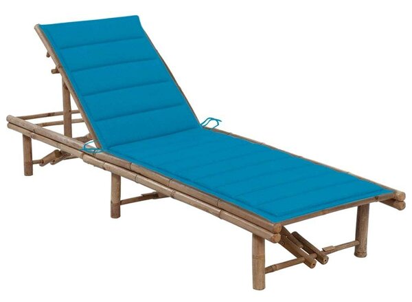 VidaXL Bambusz Napozóágy - 200cm - Párnával
