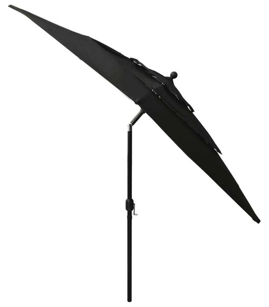 Napernyő - 3 Szintes - Fekete - 2,5x2,5m