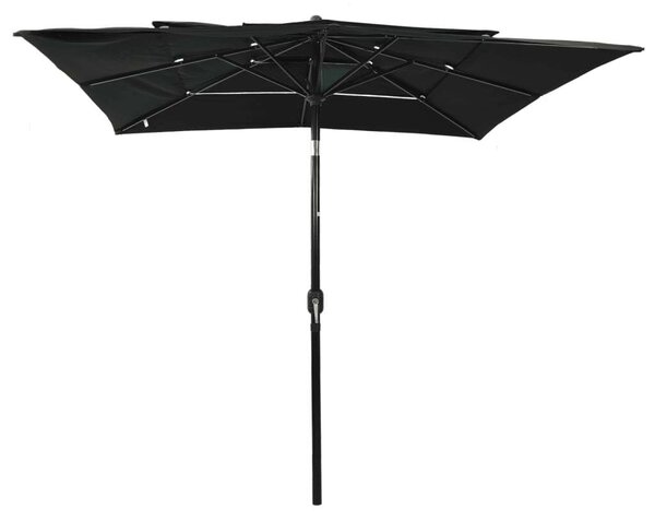 Napernyő - 3 Szintes - Fekete - 2,5x2,5m