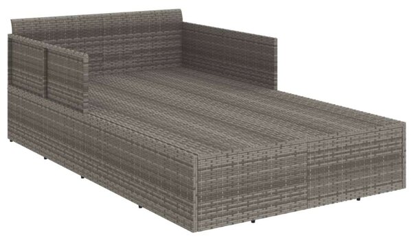 VidaXL szürke polyrattan napozóágy párnával, 182 x 118 x 63 cm