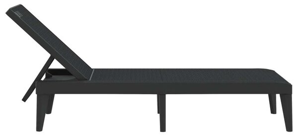 VidaXL Napozóágy - PP - Antracitszürke - 186x60cm