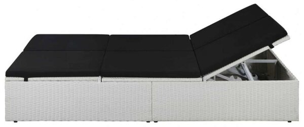 RelaxDays - Polyrattan Napozóágy - Fehér - 194x120cm