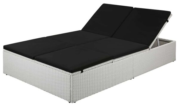 RelaxDays - Polyrattan Napozóágy - Fehér - 194x120cm
