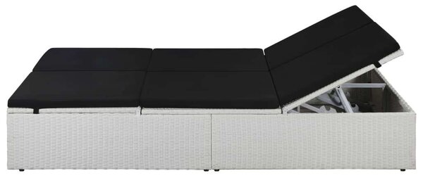 RelaxDays - Polyrattan Napozóágy - Fehér - 194x120cm