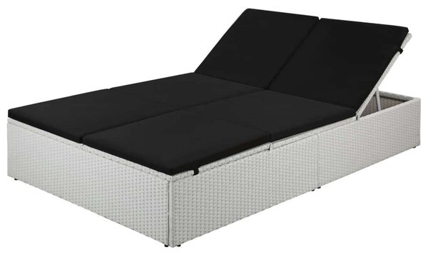 RelaxDays - Polyrattan Napozóágy - Fehér - 194x120cm