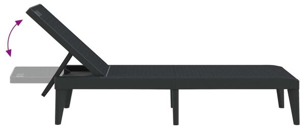 VidaXL Napozóágy - PP - Antracitszürke - 186x60cm