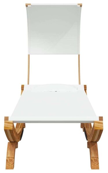 VidaXL Fa Napozóágy Baldachinnal - Krémszínű - 200cm