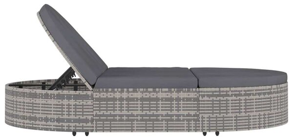 VidaXL Kertbútor - Kétszemélyes Napozóágy - PE Rattan - 198x138 cm