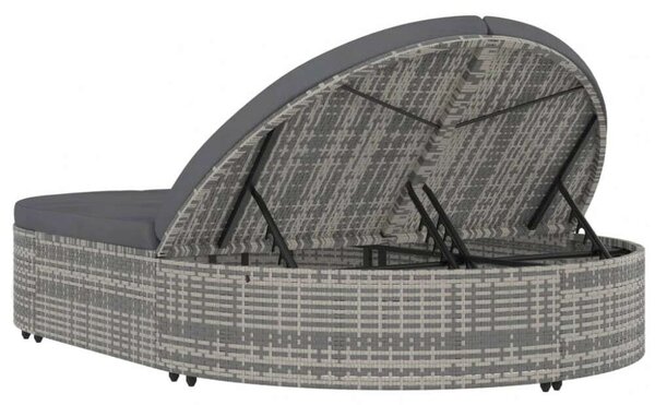 VidaXL Kertbútor - Kétszemélyes Napozóágy - PE Rattan - 198x138 cm