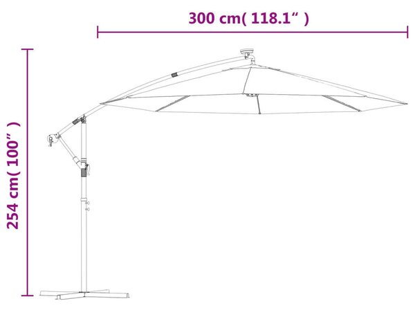 VidaXL Karos Napernyő - Bézs - 300 cm