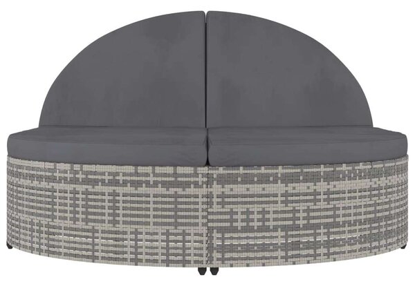 VidaXL Kertbútor - Kétszemélyes Napozóágy - PE Rattan - 198x138 cm