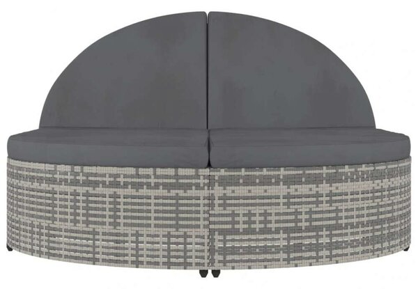 VidaXL Kertbútor - Kétszemélyes Napozóágy - PE Rattan - 198x138 cm