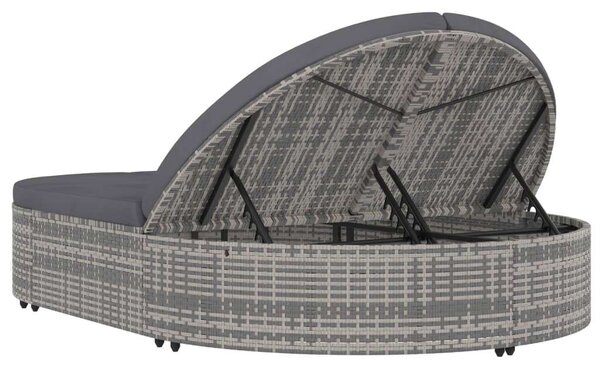 VidaXL Kertbútor - Kétszemélyes Napozóágy - PE Rattan - 198x138 cm