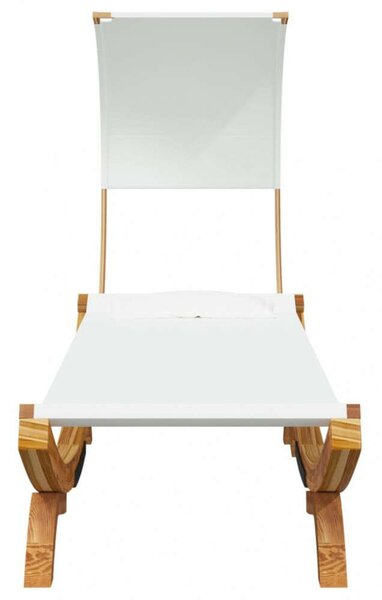 VidaXL Fa Napozóágy Baldachinnal - Krémszínű - 200cm
