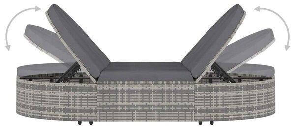 VidaXL Kertbútor - Kétszemélyes Napozóágy - PE Rattan - 198x138 cm