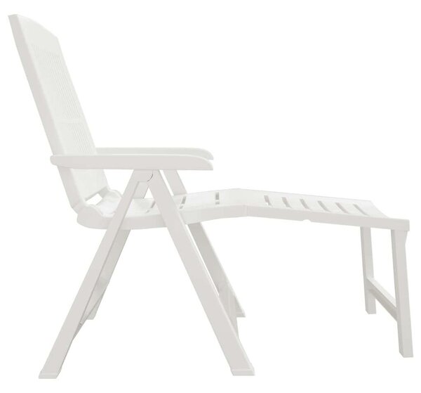 VidaXL Fehér Műanyag Napozóágy - 60x114x110 cm