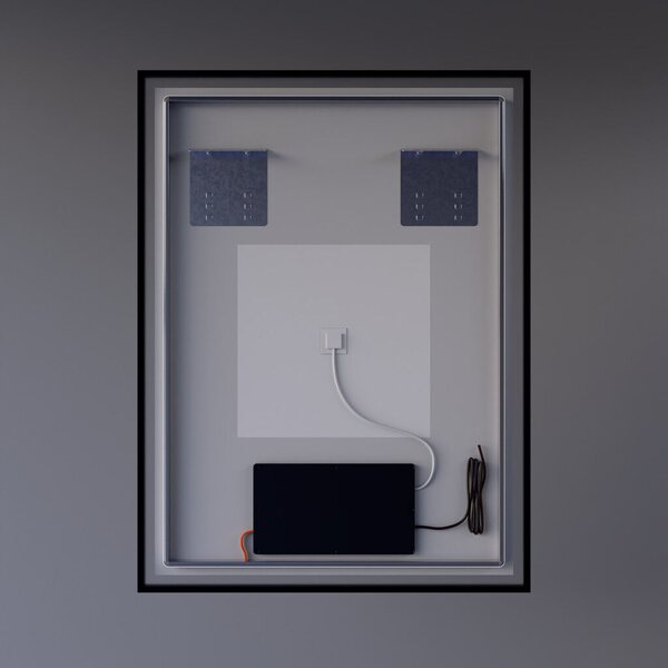 Welland Luxury-Line Como LED tükör - fényerő + színhőfok állítás + páramentesítő + óra - 60 x 80 cm