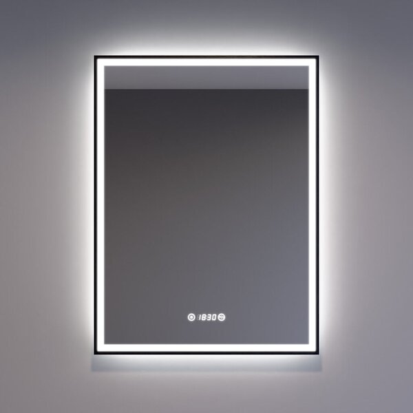 Welland Luxury-Line Como LED tükör - fényerő + színhőfok állítás + páramentesítő + óra - 60 x 80 cm