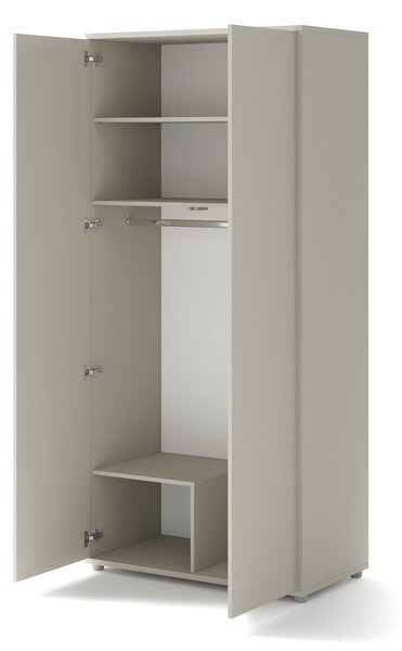 Gardróbszekrény Concept Pro Lenart, Laminált forgácslap, Közepes sűrűségű farostlemez, 218x101x55cm, Kasmír