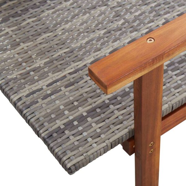 VidaXL Napozóágy - Szürke Polyrattan - Akácfa - 200cm
