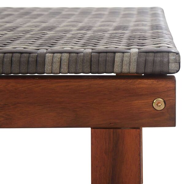 VidaXL Napozóágy - Szürke Polyrattan - Akácfa - 200cm