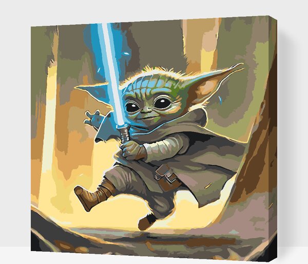 Gario Festés számok szerint Yoda bébi Méret: 50 x 50 cm, Keretezés: Kerettel