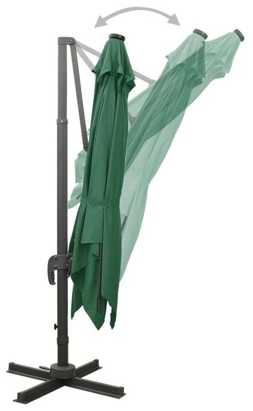 VidaXL Konzolos Napernyő - Zöld - 300x300 cm - LED