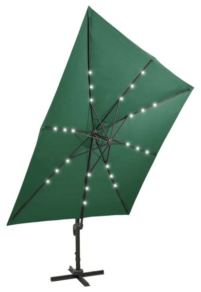VidaXL Konzolos Napernyő - Zöld - 300x300 cm - LED