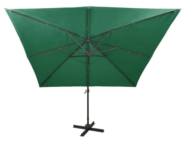 VidaXL Konzolos Napernyő - Zöld - 300x300 cm - LED