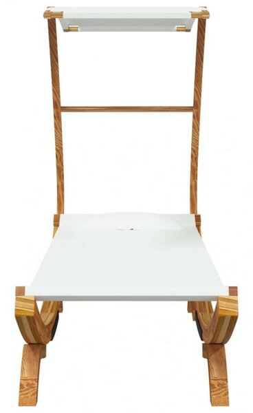 VidaXL Fa Napozóágy Baldachinnal - Krémszínű - 190cm