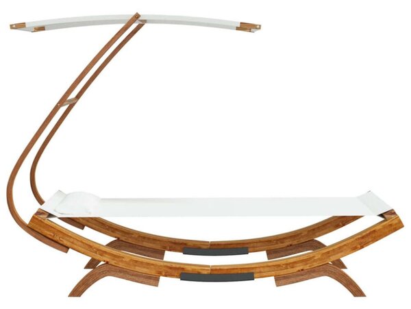 VidaXL Fa Napozóágy Baldachinnal - Krémszínű - 190cm