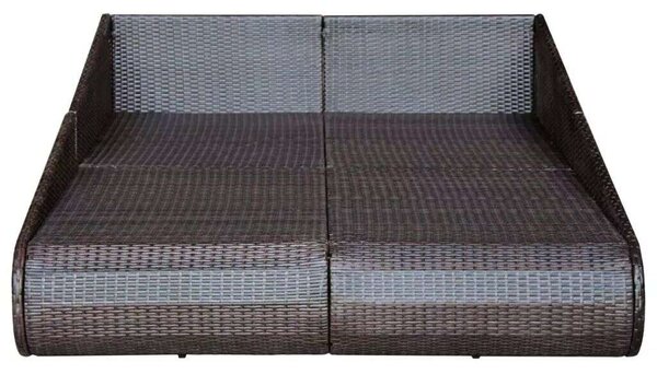 VidaXL Barna polyrattan kerti ágy 201 x 139 cm