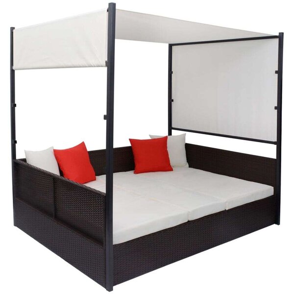 Polyrattan Napozóágy - 2 Fő - 190x130 cm
