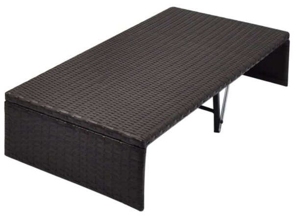 Polyrattan Napozóágy - 2 Fő - 190x130 cm