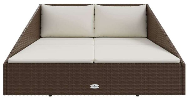 VidaXL Barna polyrattan kerti ágy 201 x 139 cm