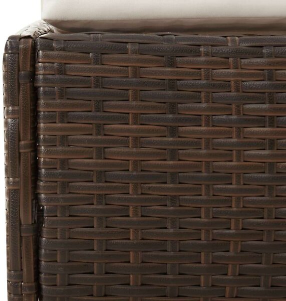 VidaXL Barna polyrattan kerti ágy 201 x 139 cm