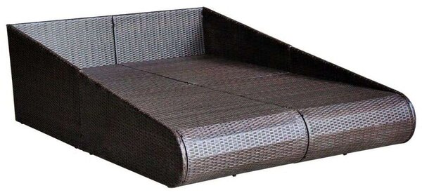 VidaXL Barna polyrattan kerti ágy 201 x 139 cm