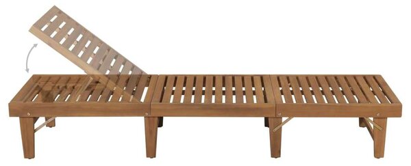 VidaXL Akácfa Napozóágy - Összecsukható - 200cm